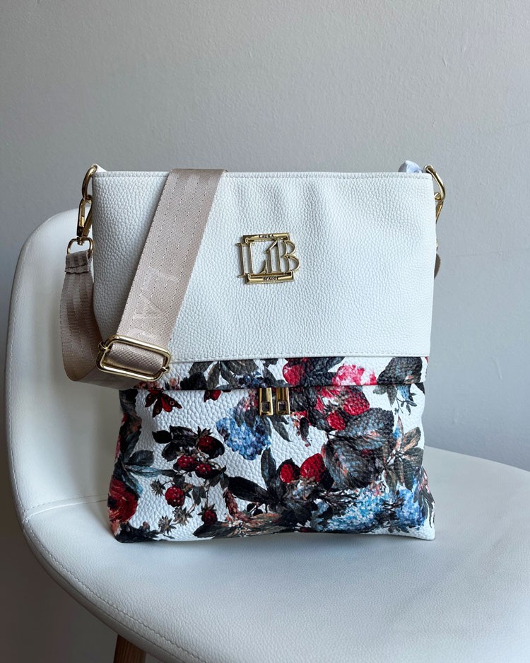 Biela crossbody Laura Biaggi DX-M257-whiteFLOWERS