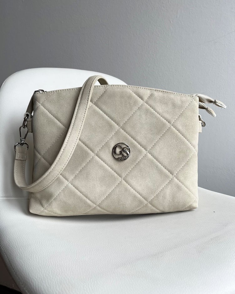 Béžová dvojpriehradková crossbody kabelka GS-301-beigeZAM