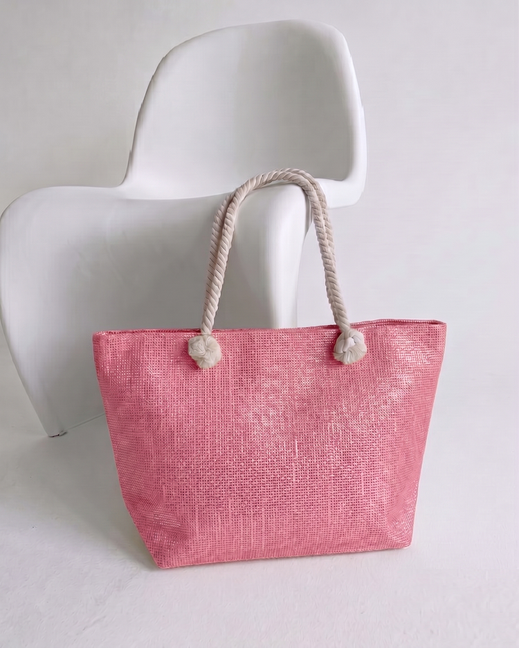 Plážová taška s jemným leskom fuchsiová