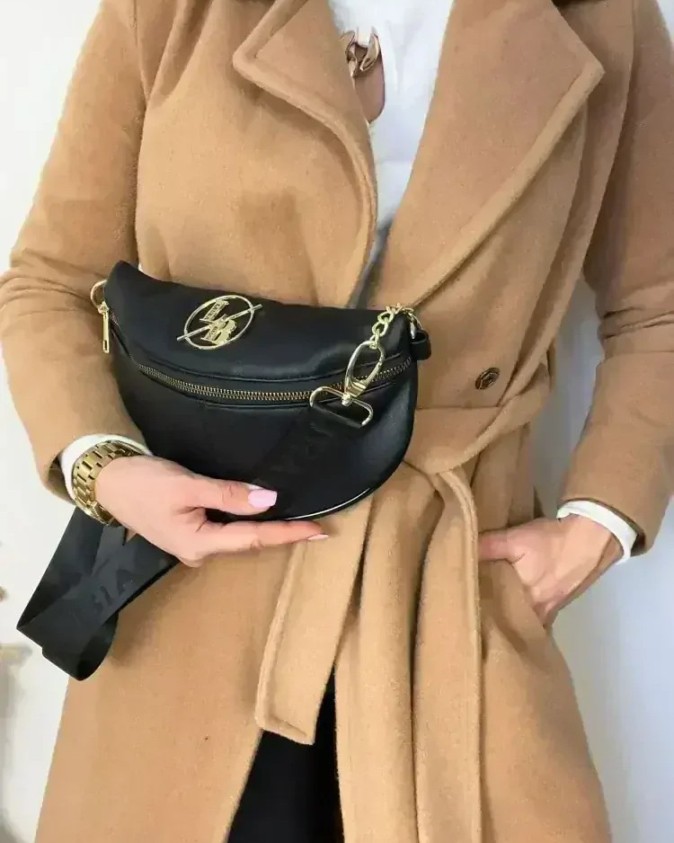 Čierna dámska ľadvinka Laura Biaggi - elegantná crossbody
