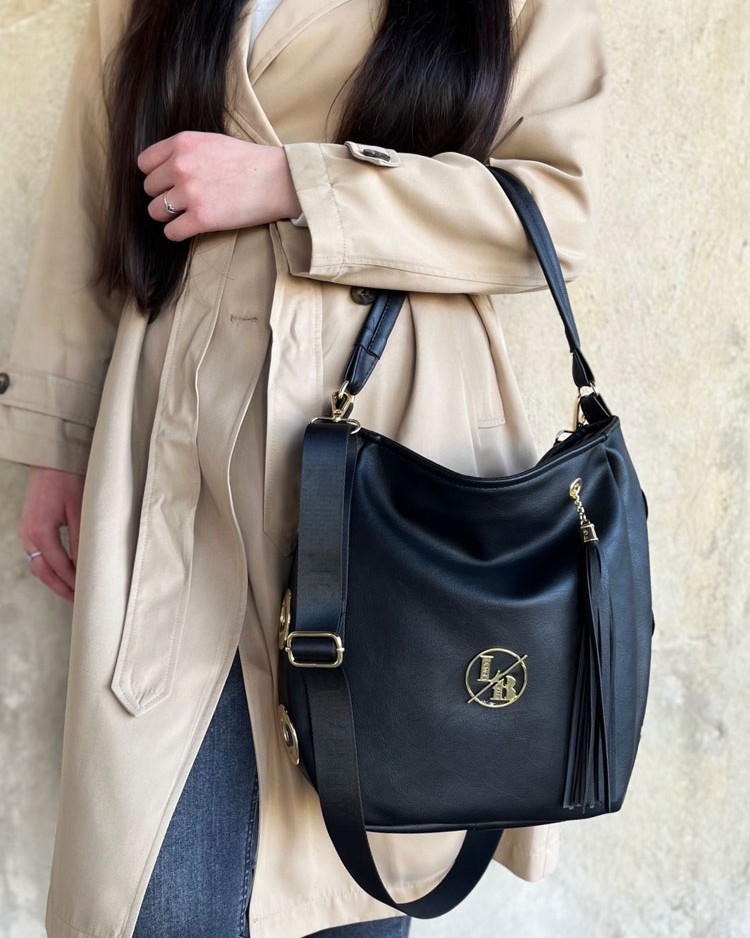 Čierna kabelka na rameno Laura Biaggi DX-KB180-black