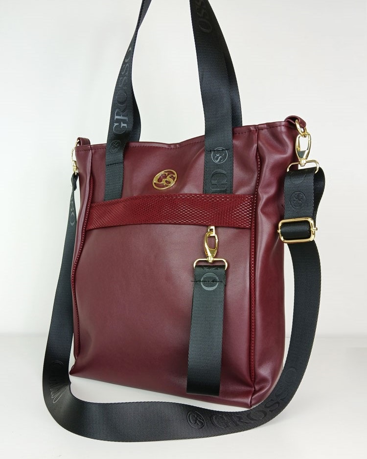 Bordová kabelka na rameno GROSSO GS-116-bordo