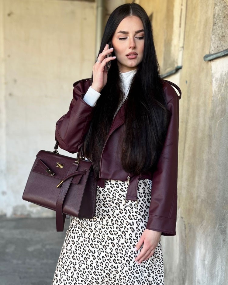 Bordová kožená aktovka Laura Biaggi DX-TS11-241-bordo