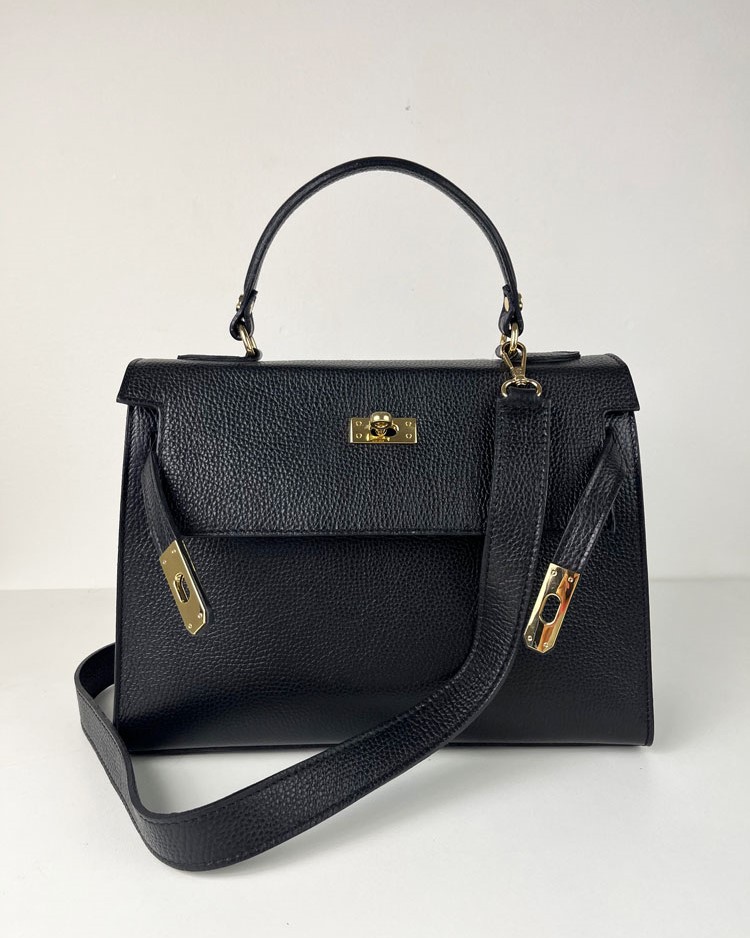 Čierna kožená aktovka Laura Biaggi DX-TS11-241-black
