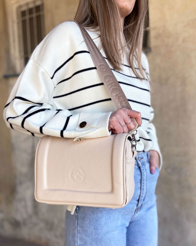 Krémová crossbody kabelka GROSSO GS-3050-cream