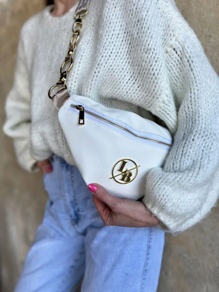 Biela crossbody kapsička Laura Biaggi DX-KB82-white