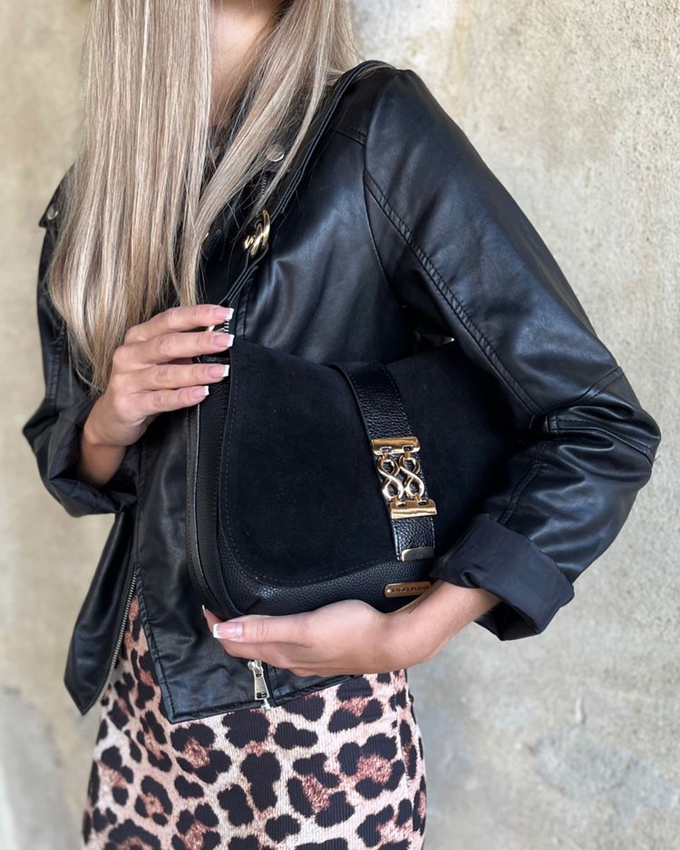 Čierna kabelka na rameno/crossbody Laura Biaggi DX-F299-black