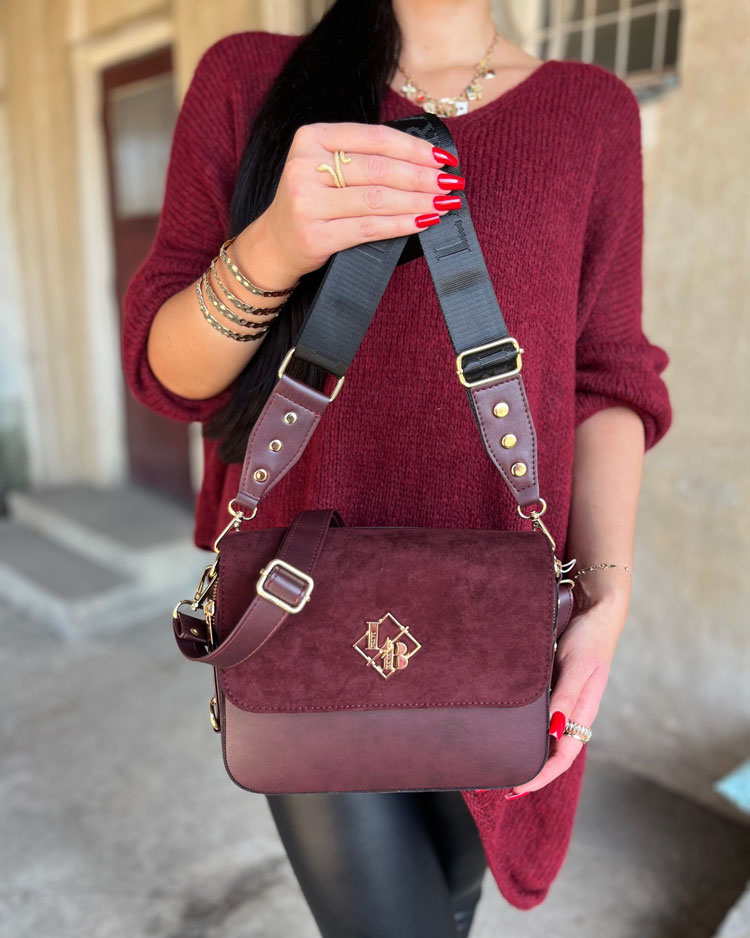Bordová crossbody kabelka Laura Biaggi DX-JS170-bordoZAM