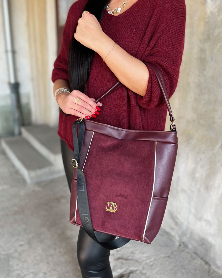 Bordová kabelka na rameno Laura Biaggi DX-KB217-bordo