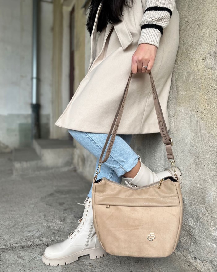 Hnedá crossbody kabelka GROSSO GS-4003-light brown