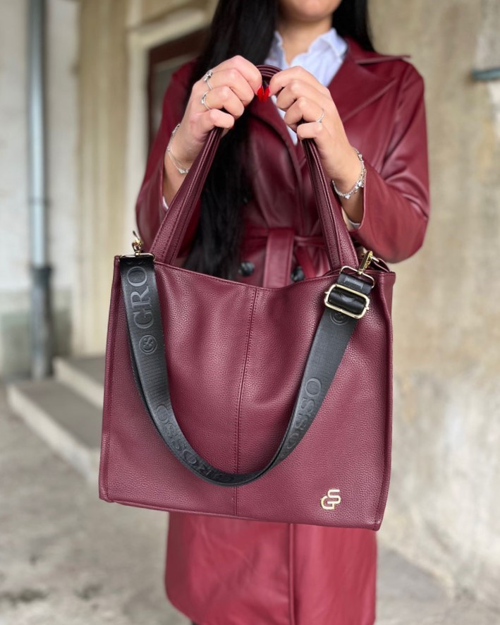 Dámska kabelka na rameno GROSSO bordová