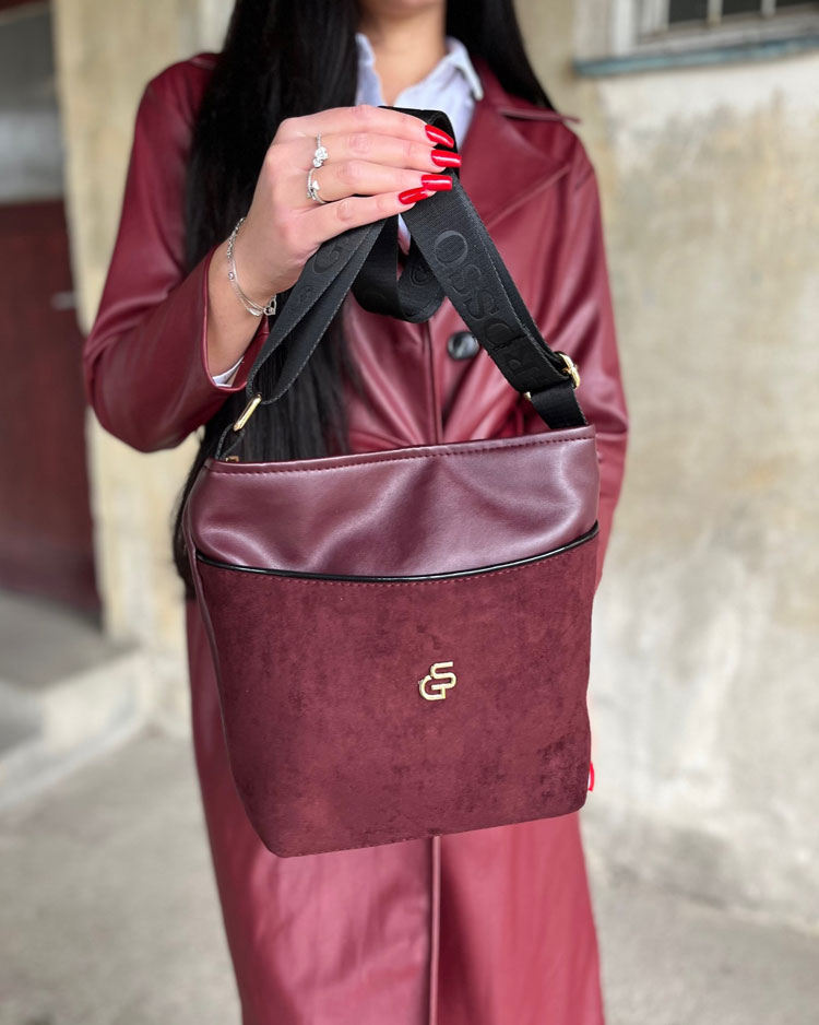 Bordová crossbody kabelka GROSSO GS-103-bordoGS