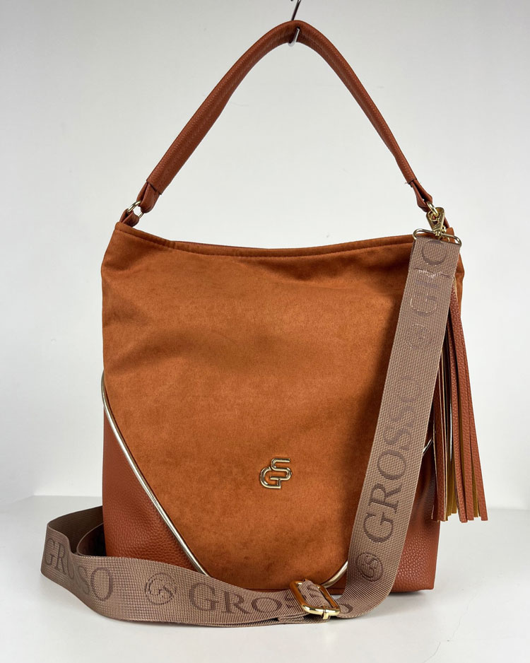 Hnedá kabelka na rameno GROSSO GS-3782-brown
