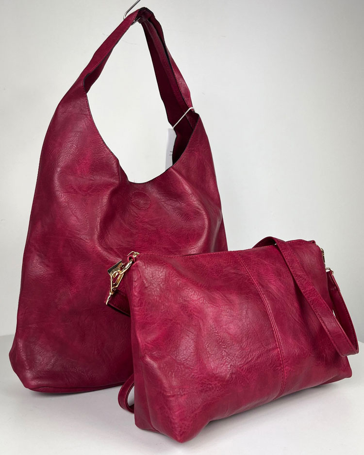 Bordová kabelka na rameno 2v1 SQTR395-4B-red