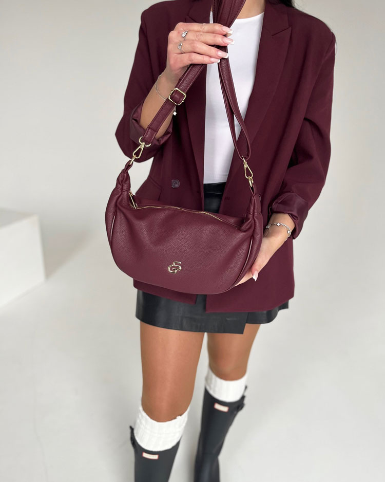 Bordová dámska crossbody kabelka GROSSO GS-4018-bordo