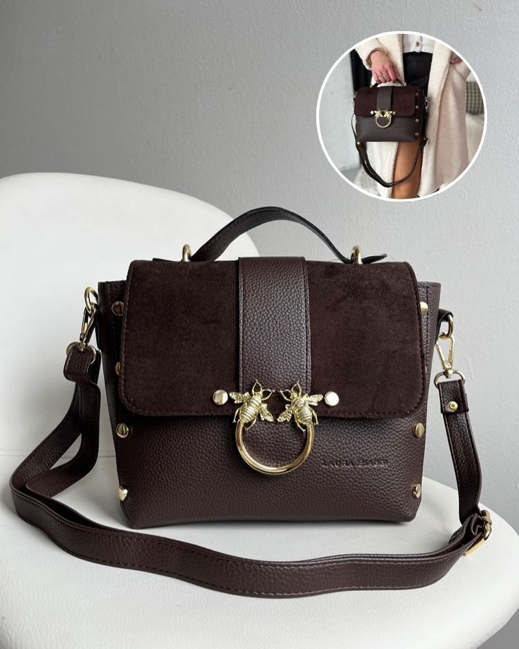 Hnedá crossbody kabelka Laura Biaggi DX-JS104-choco
