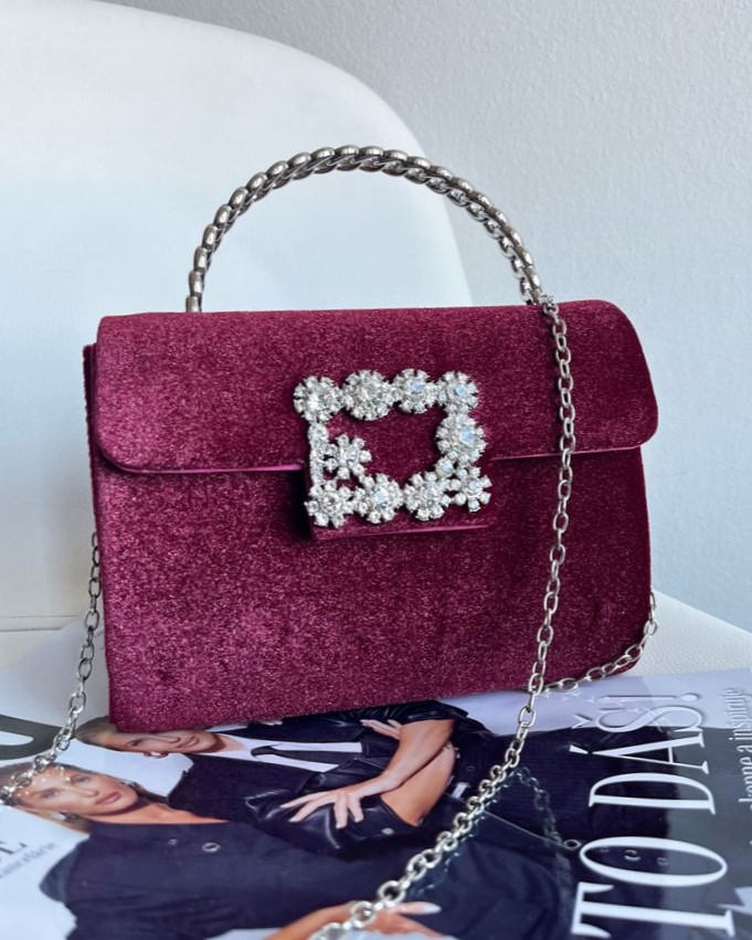 Bordová spoločenská kabelka TC2910-d.red