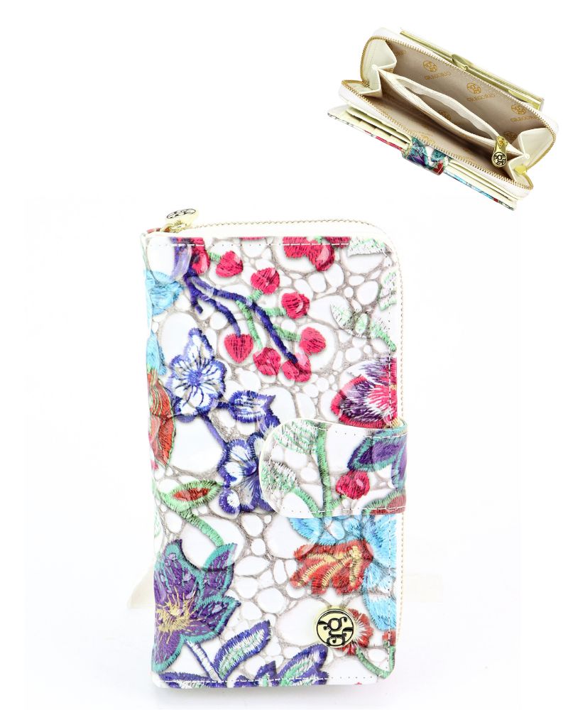 Menšia lakovaná kožená peňaženka GREGORIO KL-116-multi