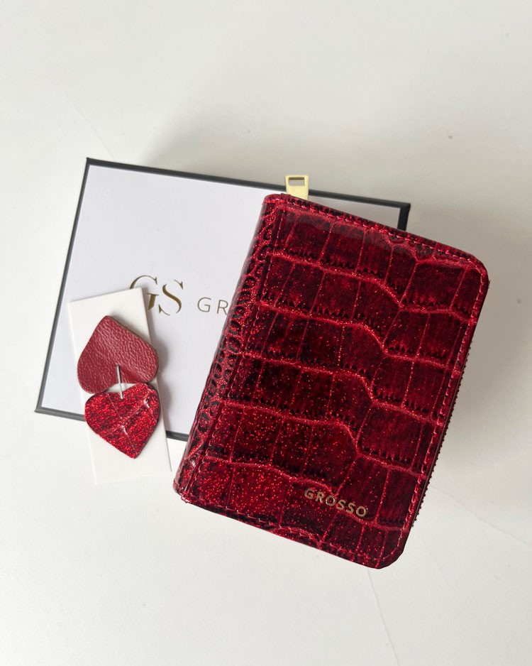 Mini dámska kožená peňaženka GROSSO GS-5157-CR-red