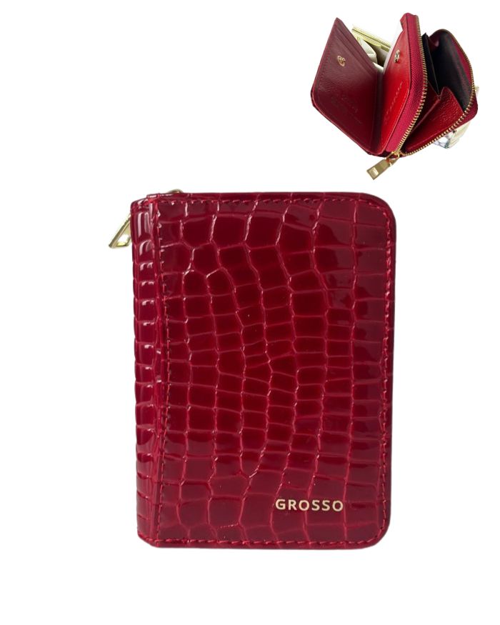 Mini dámska kožená peňaženka GROSSO GS-5157-MC-red