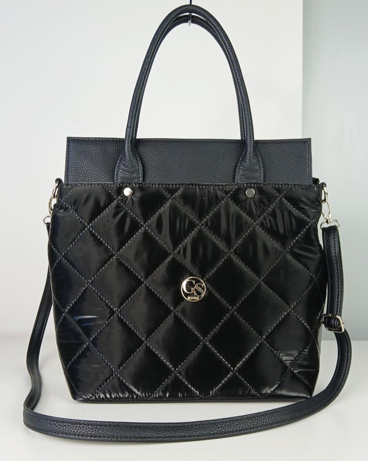 Šuštiaková kabelka na rameno GROSSO GS-3104-blackLESK