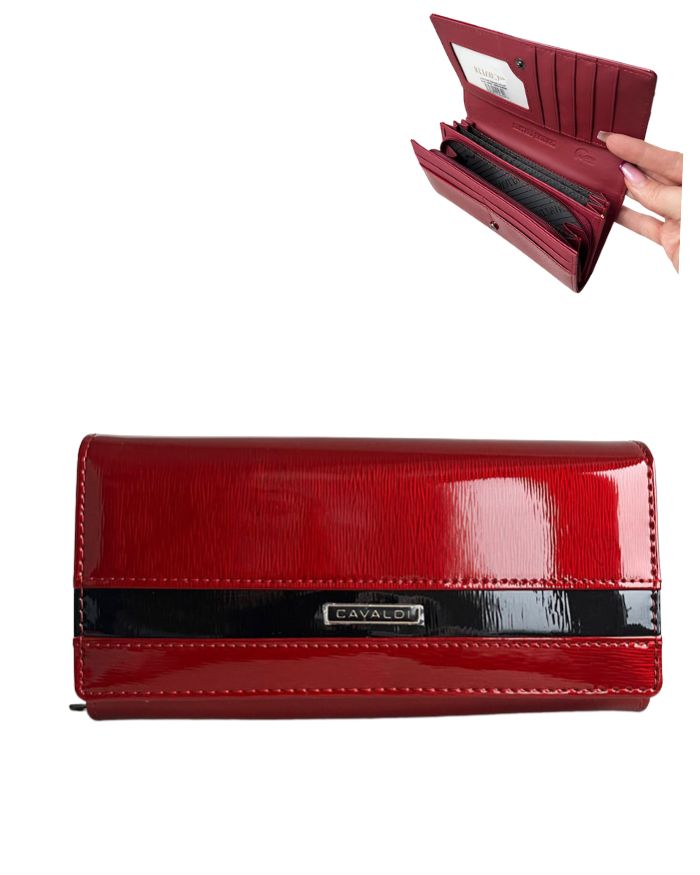 Dámska kožená peňaženka Cavaldi H20-2-SH9-red