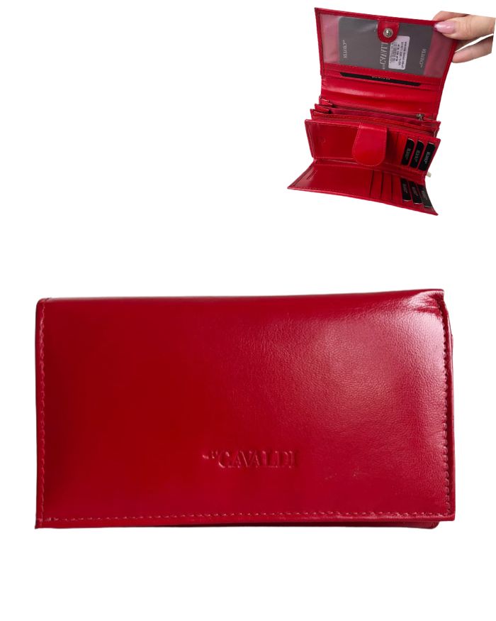 Dámska kožená peňaženka CAVALDI RD-21-GCL/0818-red