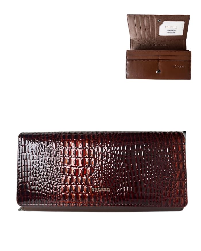 Dámska kožená peňaženka GROSSO GS-PN20-CRB-brown