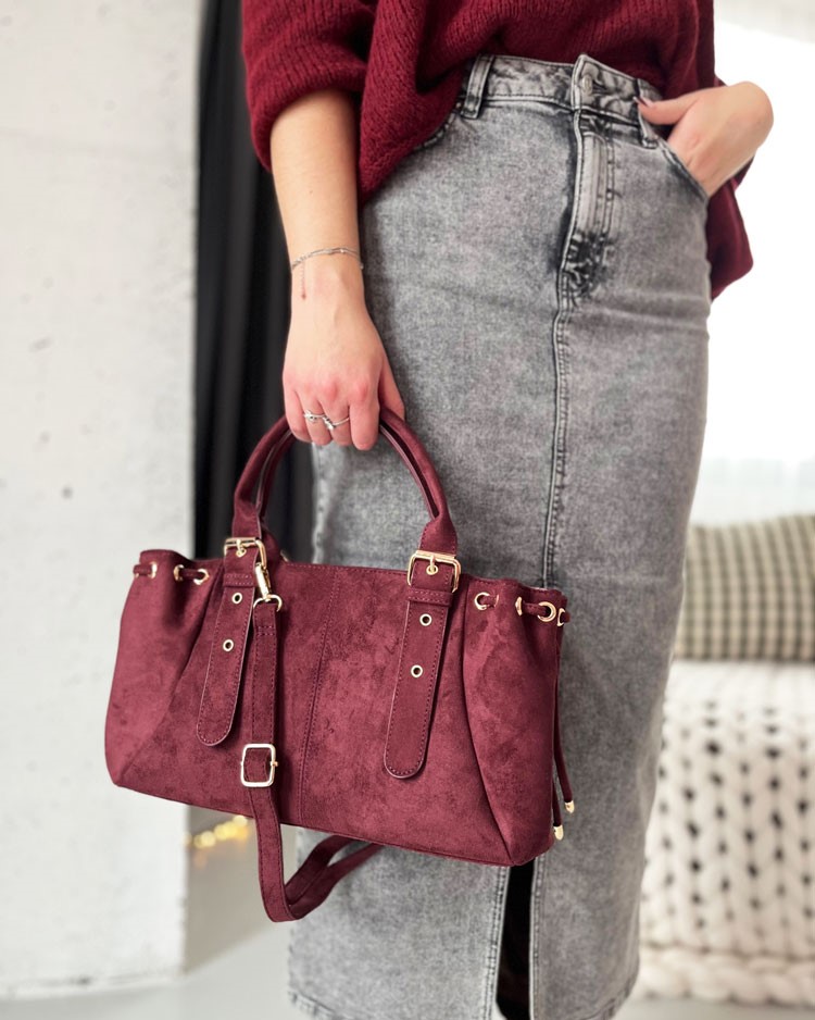 Bordová kabelka do ruky KJ-62080-A-bordo