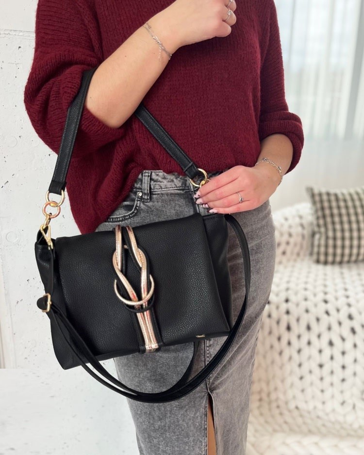 Čierna kabelka na rameno/crossbody GROSSO GS-4019-black