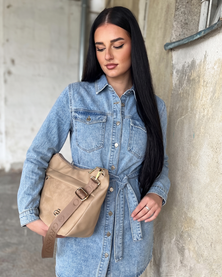 Hnedá crossbody kabelka GROSSO veľká a praktická