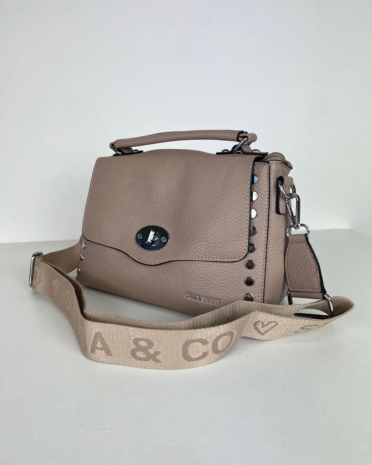 Sivohnedá crossbody kabelka F-8072A-mud