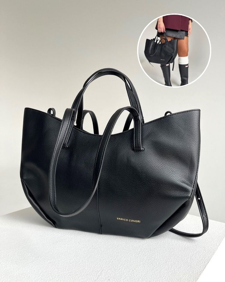 Kabelka na rameno 2v1 v štýle Poléne čierna