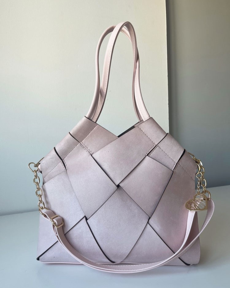 Dámska kabelka na rameno Laura Biaggi 2v1 ružová semišová