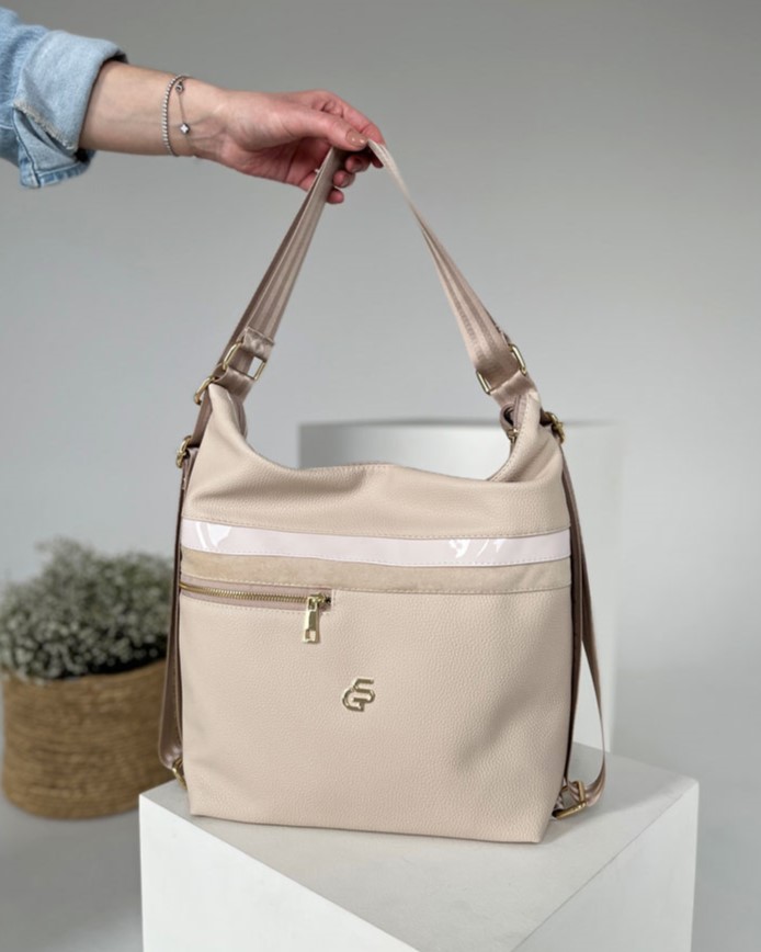 Béžová kabelka na rameno GROSSO GS-3786-beige2