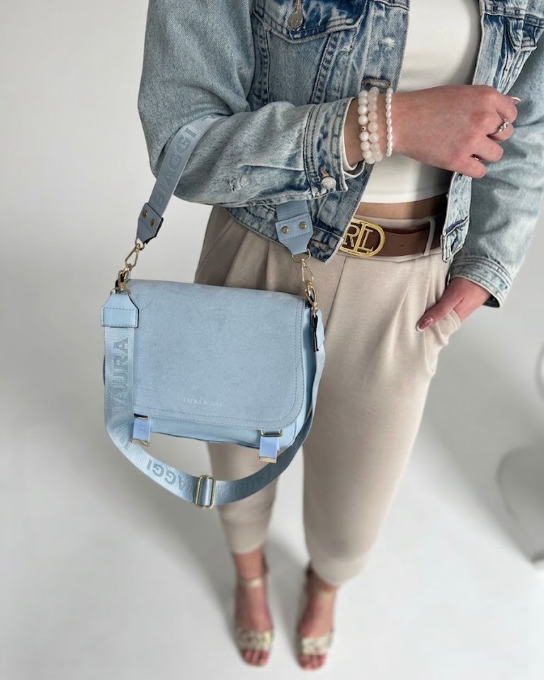 Modrá crossbody kabelka Laura Biaggi DX-F235-l.blue