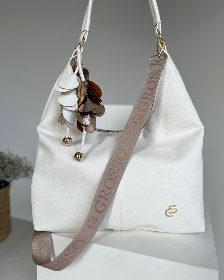 Biela kabelka na rameno GROSSO GS-4026-white