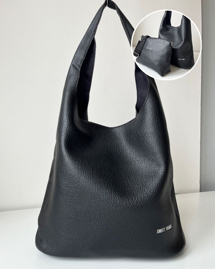 Čierna kabelka na rameno 2v1 WSY3001-black