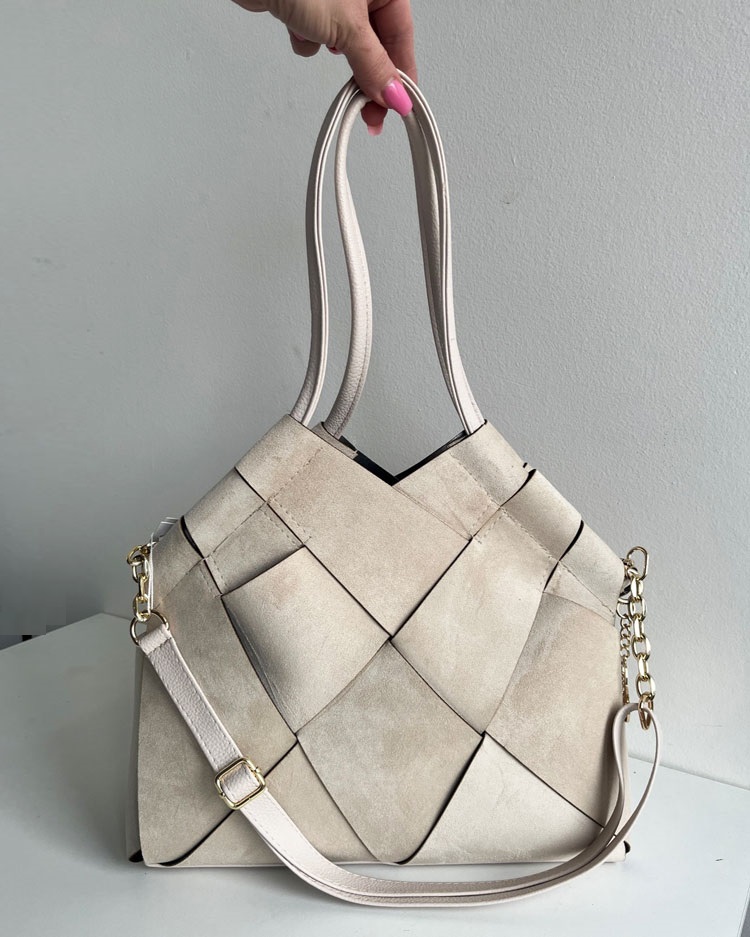 Dámska kabelka na rameno Laura Biaggi béžová semišová