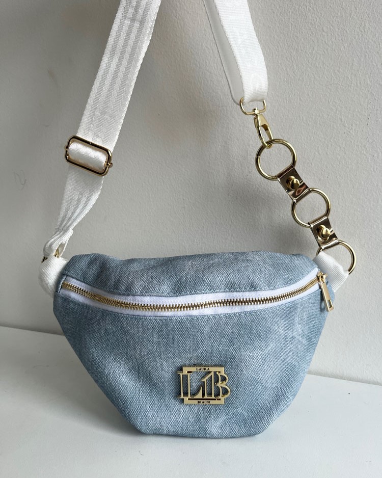Svetlomodrá crossbody kapsička Laura Biaggi DX-KB82-light jeans