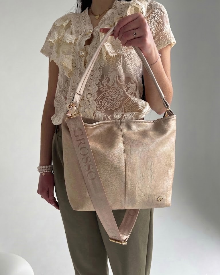 Kabelka na rameno GROSSO zlatoružová