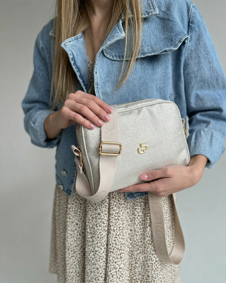 Crossbody kabelka GROSSO perleťová