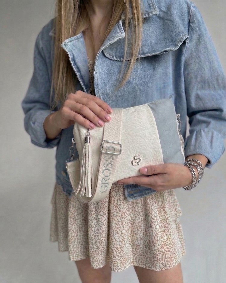 Crossbody kabelka GROSSO bielo-modrá