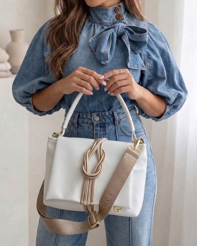 Dámska kabelka na rameno GROSSO biela