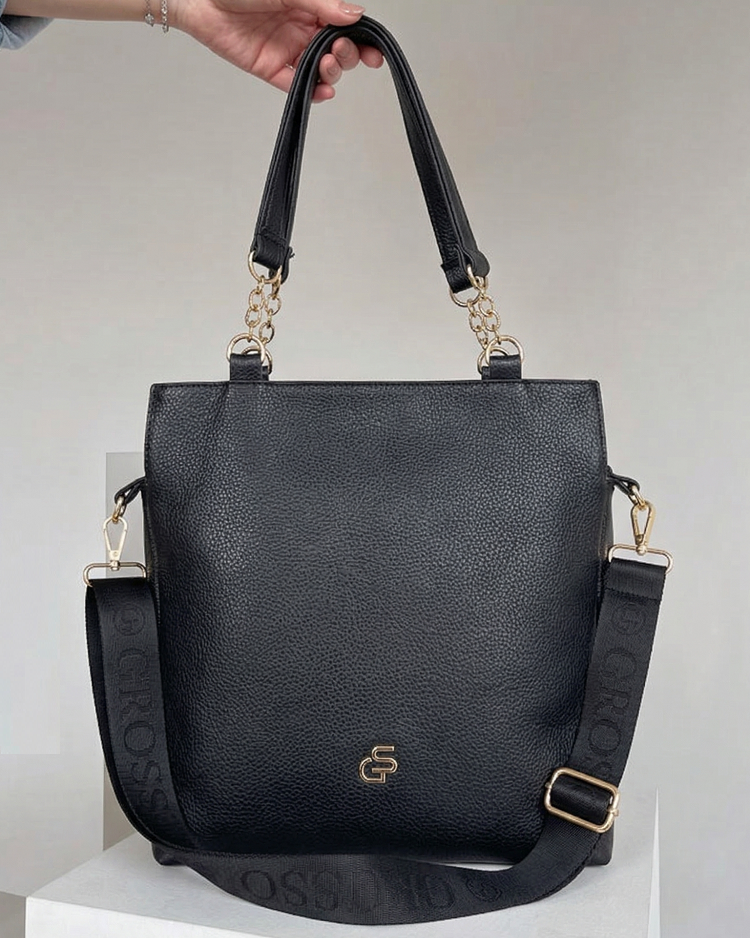 Dámska kabelka na rameno GROSSO čierna