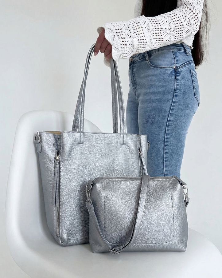 Strieborná kabelka na rameno 2v1 PB-9703-25-silver