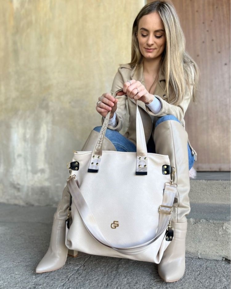 Dámska shopper kabelka na rameno Grosso béžová