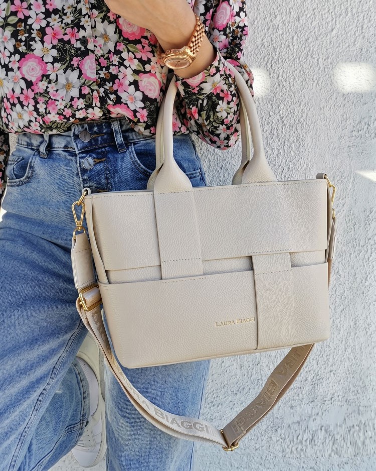 Kabelka do ruky Laura Biaggi béžová