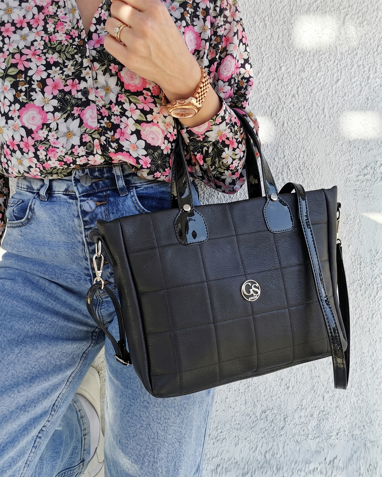 Prešívaná kabelka do ruky GROSSO GS-205-black