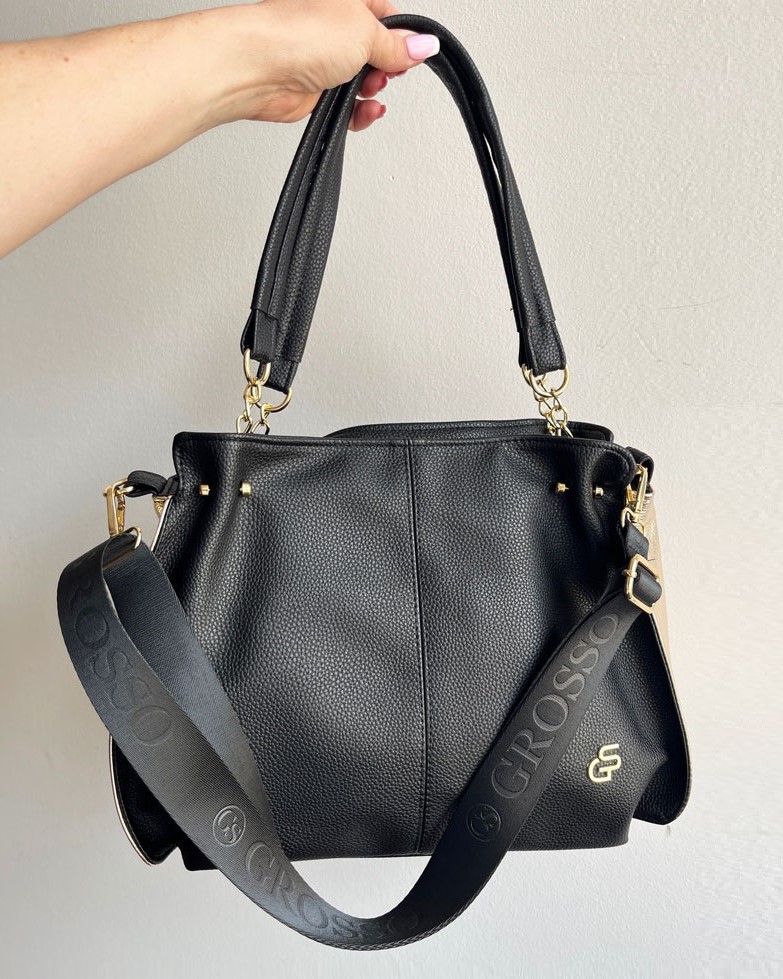 Dámska kabelka na rameno GROSSO čierna